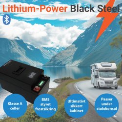 135Ah AOAC Lithium Power Black Steel Batteri m. Bluetooth og App