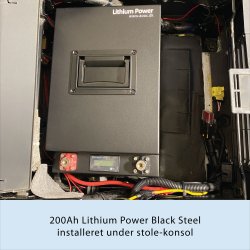 200Ah AOAC Lithium Power Black Steel Batteri m. Bluetooth og App