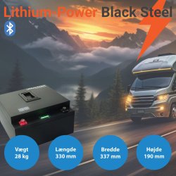 300Ah AOAC Lithium Power Black Steel Batteri m. Bluetooth og App