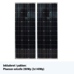 PHAESUN Solceller - Pakkelsning 280W-12V Monocrystalline