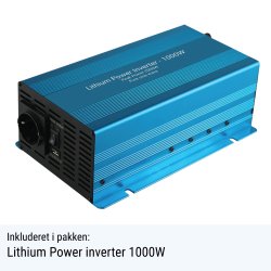 100Ah Lithium Power Black Steel Basis Plus Pakkelsning m. inverter