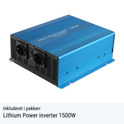 100Ah Lithium Power Black Steel Basis Plus Pakkelsning m. inverter