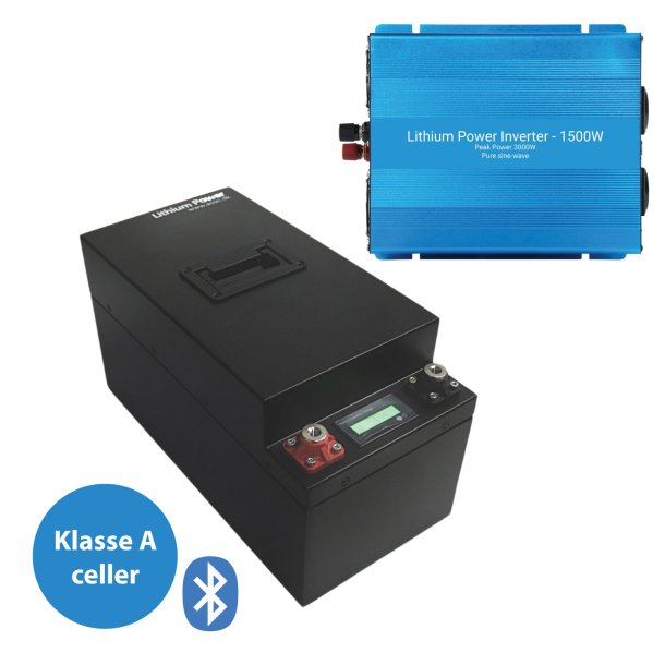 135Ah Lithium Power Black Steel Basis Plus Pakkelsning m. inverter