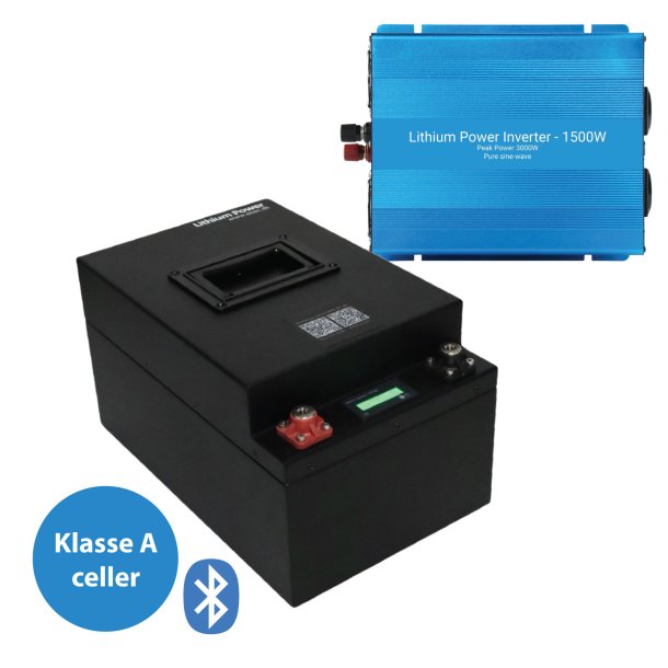 175Ah Lithium Power Black Steel Basis Plus Pakkelsning  m. inverter