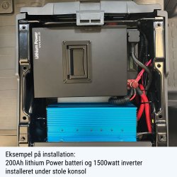 200Ah Lithium Power Black Steel Basis Plus Pakkelsning m. inverter