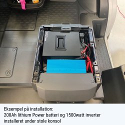 200Ah Lithium Power Black Steel Basis Plus Pakkelsning m. inverter