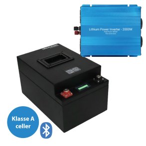 200Ah Lithium Power Black Steel Basis Plus Pakkelsning m. inverter