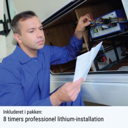 230Ah Lithium Power Black Steel Komplet Pakkel�sning m. inverter