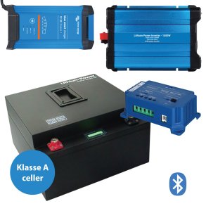300Ah Lithium Power Black Steel Komplet Pakkelsning m. inverter