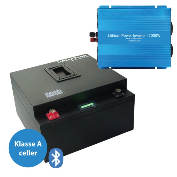 300Ah Lithium Power Black Steel Basis Plus Pakkelsning m. inverter