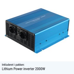 300Ah Lithium Power Black Steel Basis Plus Pakkelsning m. inverter