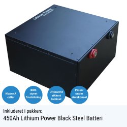 450Ah Lithium Power Black Steel Basis Plus Pakkelsning m. inverter