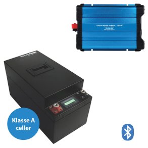 135Ah Lithium Power Black Steel Komplet Pakkelsning m. inverter