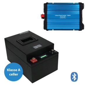 300Ah Lithium Power Black Steel Komplet Pakkelsning m. inverter