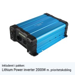 300Ah Lithium Power Black Steel Komplet Pakkelsning m. inverter