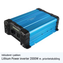 230Ah Lithium Power Black Steel Komplet Pakkelsning m. inverter