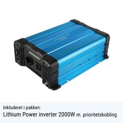 450Ah Lithium Power Black Steel Komplet Pakkelsning m. inverter